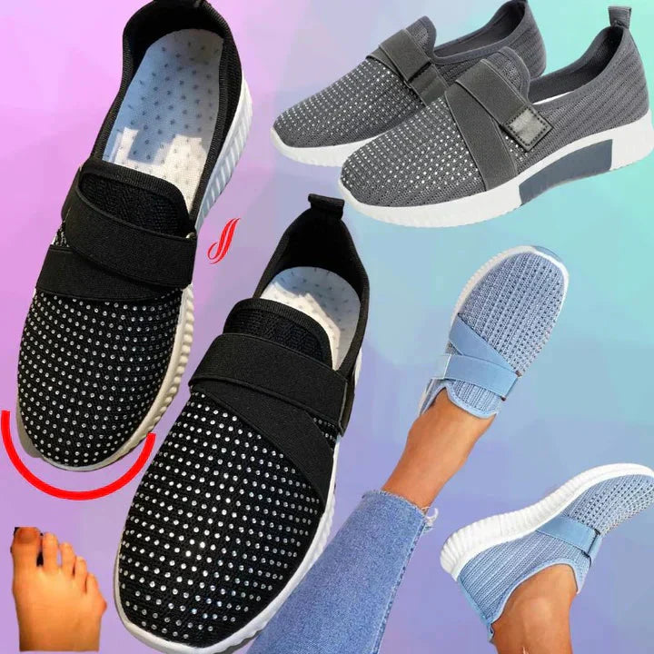 Velina Moda | Slip-On Sneaker for Women with Velcro Closure Improve your Running Posture!