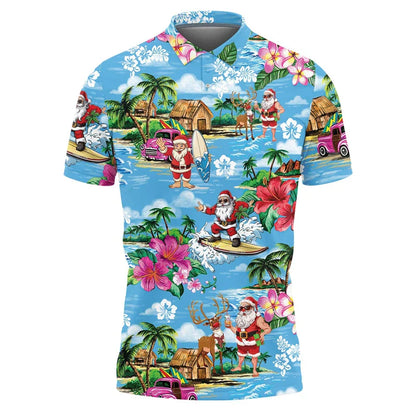 Velina Moda | Santa Claus Polo Shirt - Stylish men's polo shirt with festive design and comfortable fit