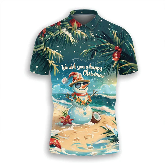 Velina Moda | Santa Claus Polo Shirt - Stylish men's polo shirt with festive design and comfortable fit