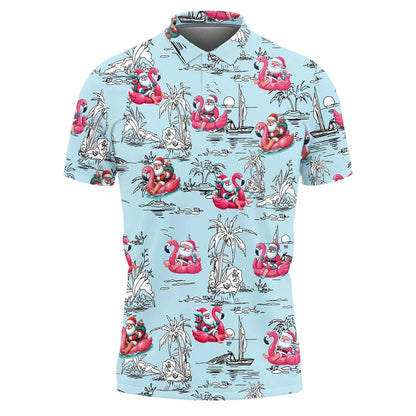 Velina Moda | Santa Claus Polo Shirt - Stylish men's polo shirt with festive design and comfortable fit