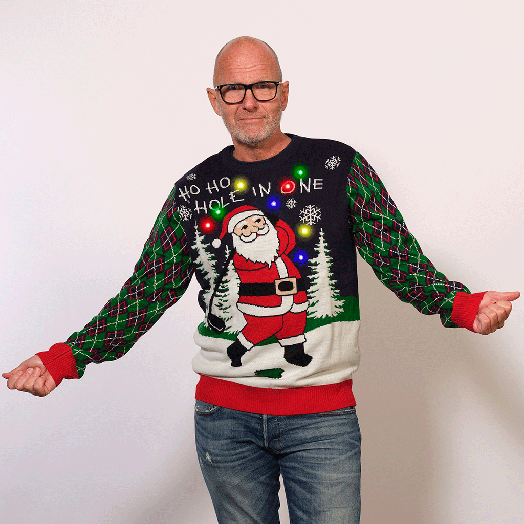 Velina Moda | Ho Ho Hole In One Christmas Sweater Men