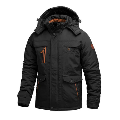 Velina Moda | Men's waterproof winter jacket with hood & thermal lining