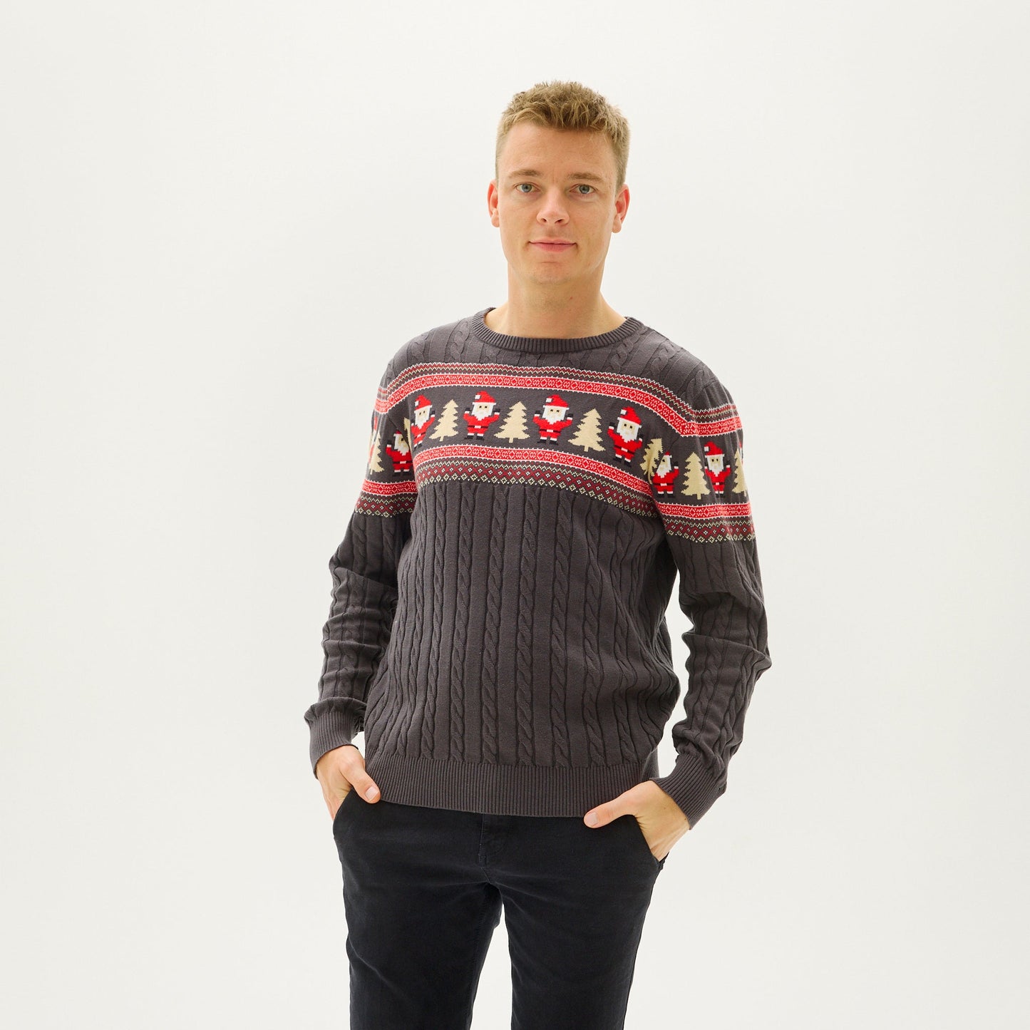 Velina Moda | Santas cable knit sweater men's