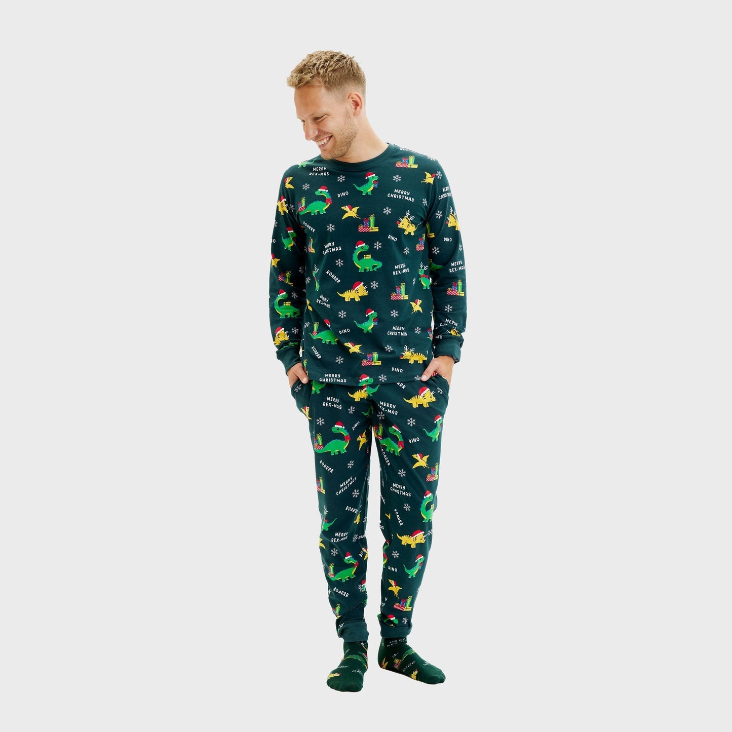 Velina Moda | Dino Christmas Pajamas Men