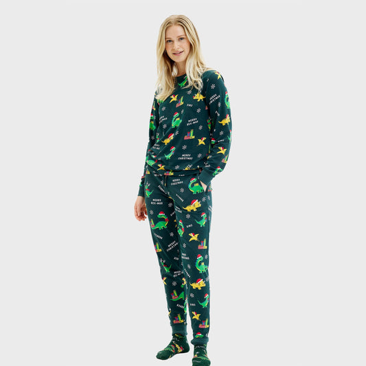 Velina Moda | Dino Christmas Pajamas Women