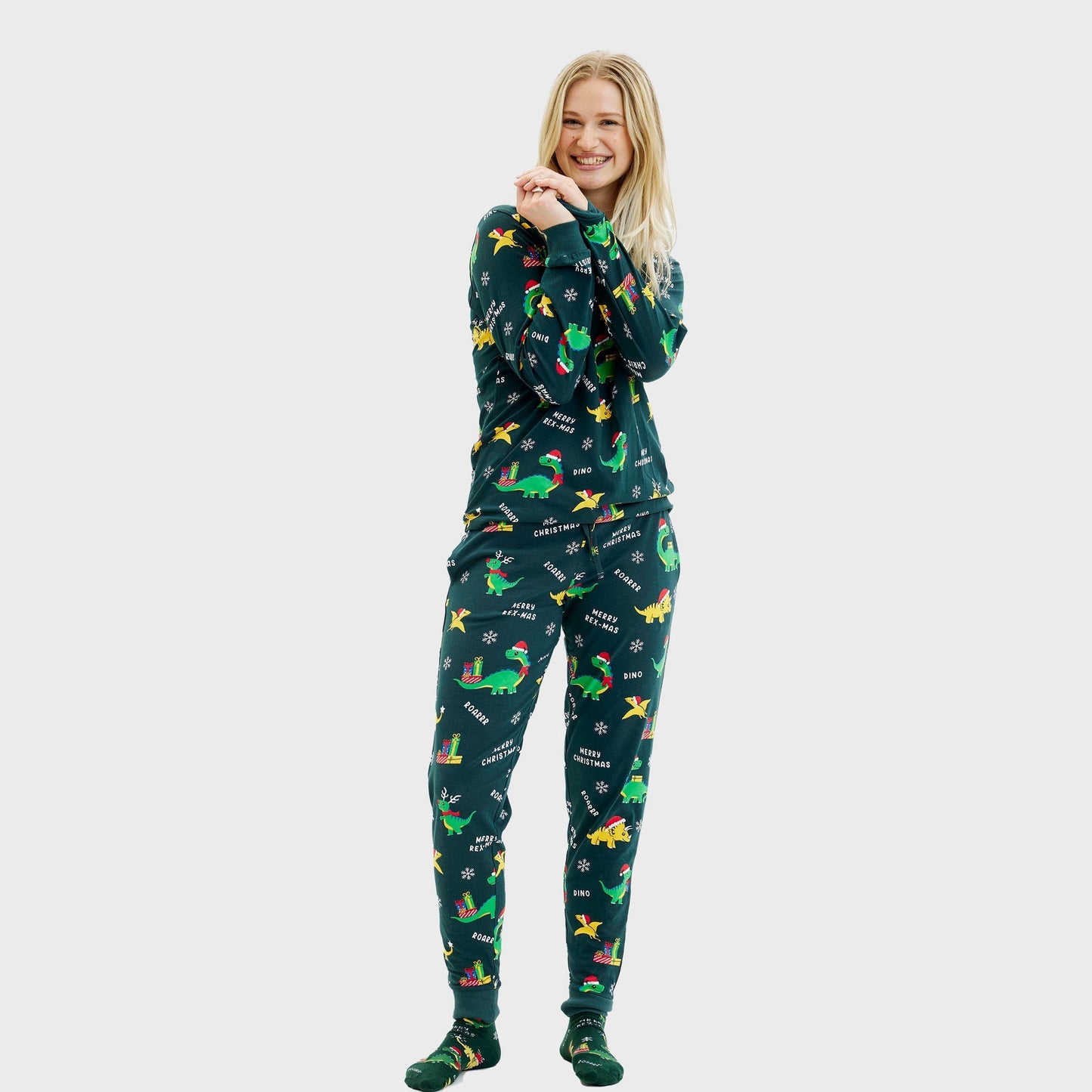 Velina Moda | Dino Christmas Pajamas Women