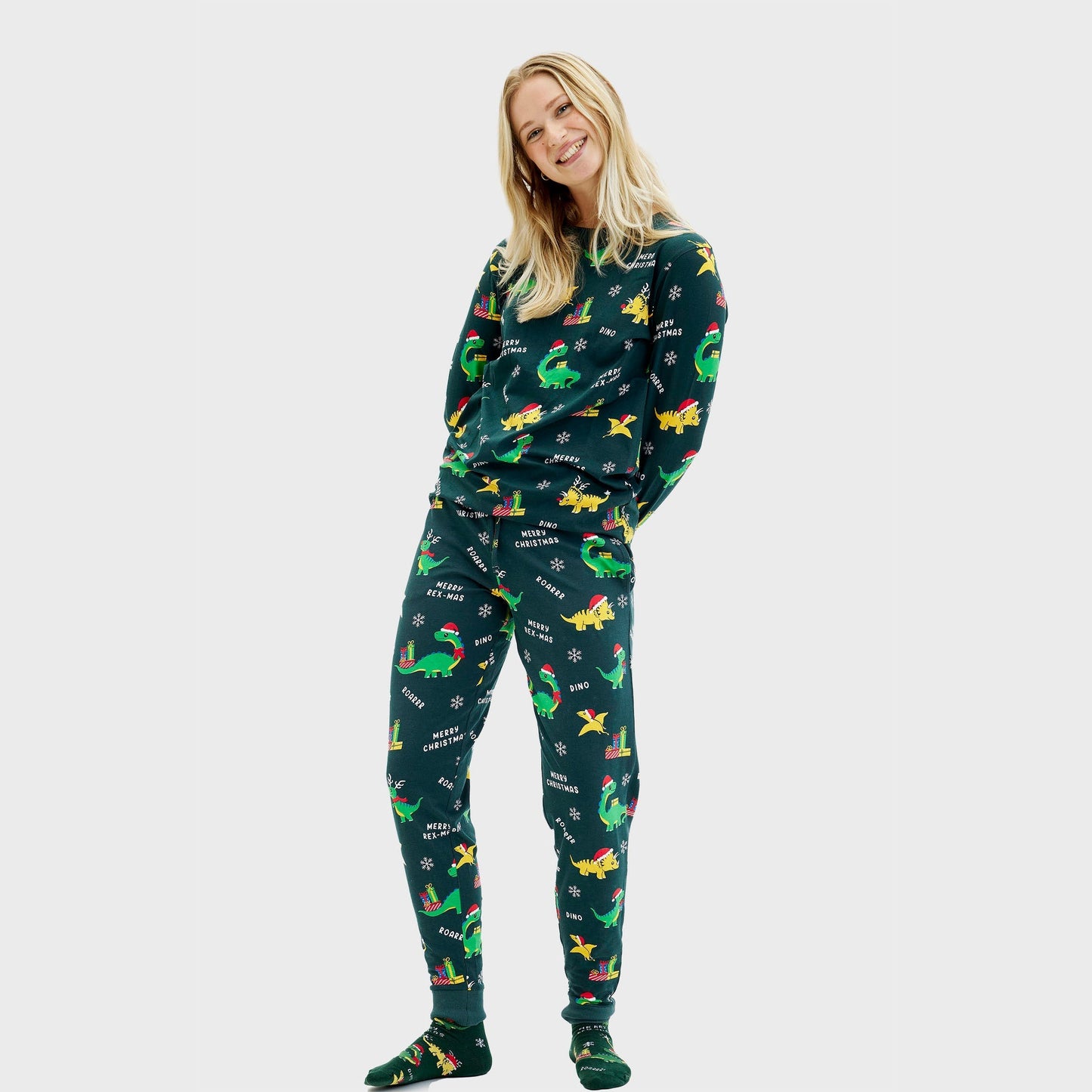 Velina Moda | Dino Christmas Pajamas Women