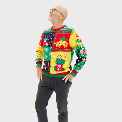 Velina Moda | The Patchwork Christmas Sweater Men's