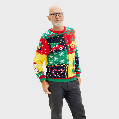 Velina Moda | The Patchwork Christmas Sweater Men's