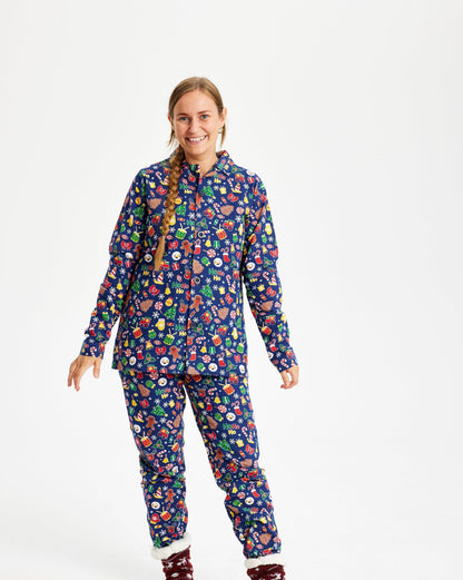 Velina Moda | Crazy Christmas Pajama Flannel Blue Women