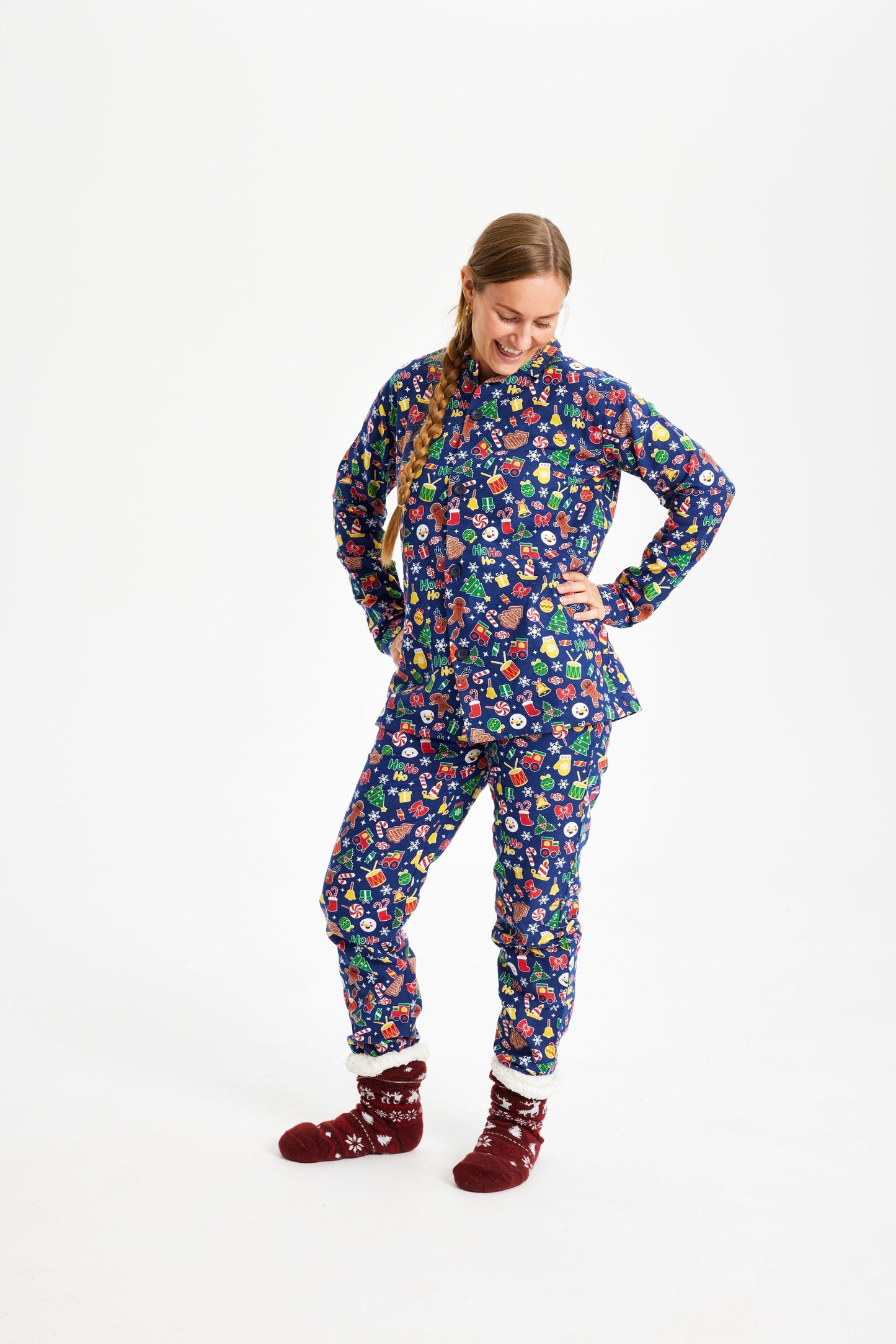 Velina Moda | Crazy Christmas Pajama Flannel Blue Women