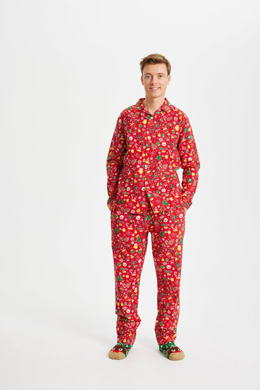 Velina Moda | Crazy Christmas Pajama Flannel Red Men's