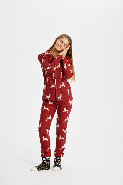 Velina Moda | Reindeer Christmas Pajama Flannel Women