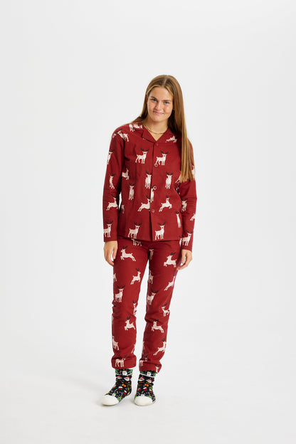 Velina Moda | Reindeer Christmas Pajama Flannel Women