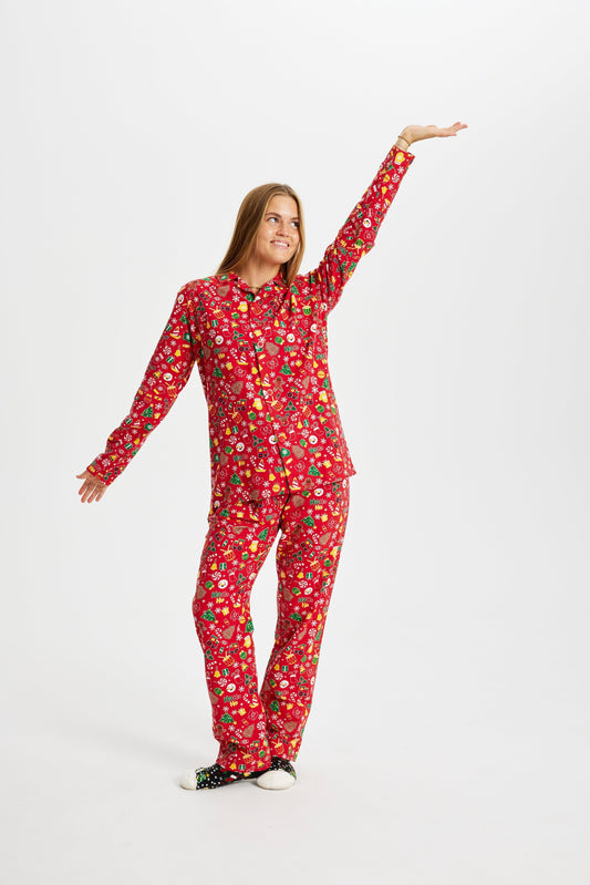 Velina Moda | Crazy Christmas Pajamas Flannel Red Women