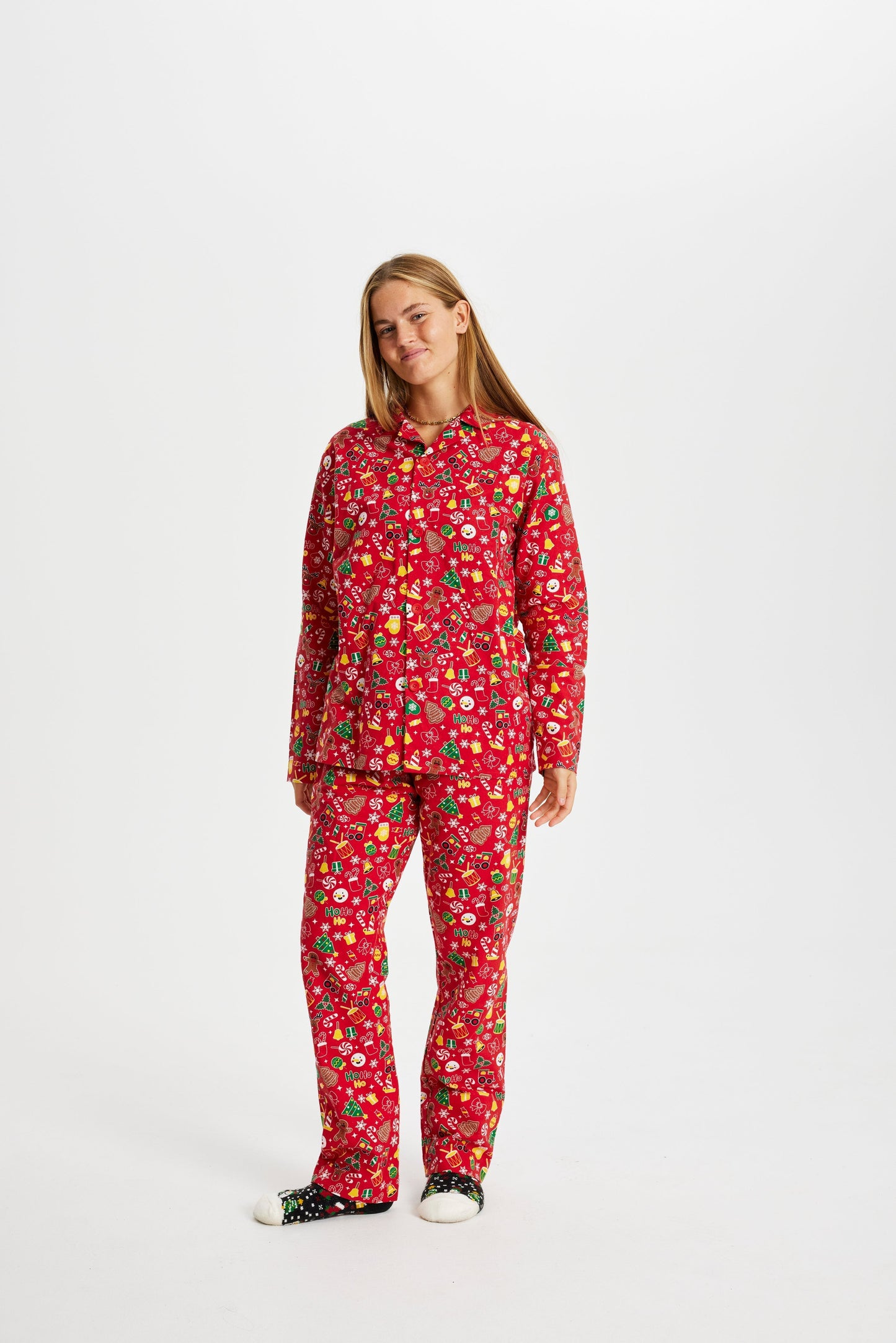 Velina Moda | Crazy Christmas Pajamas Flannel Red Women