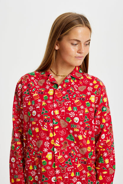Velina Moda | Crazy Christmas Pajamas Flannel Red Women