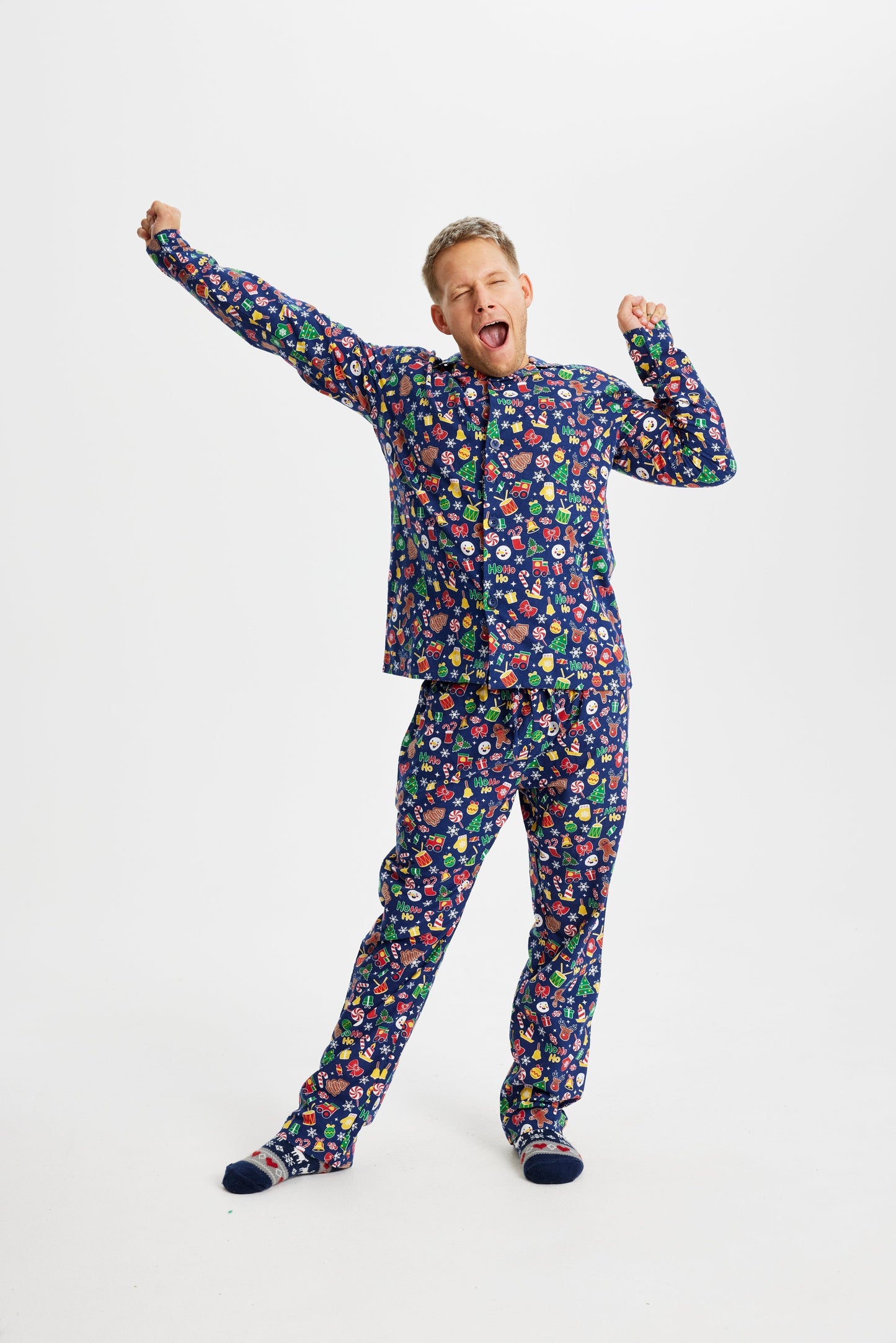 Velina Moda | Crazy Christmas Pajama Flannel Blue Men