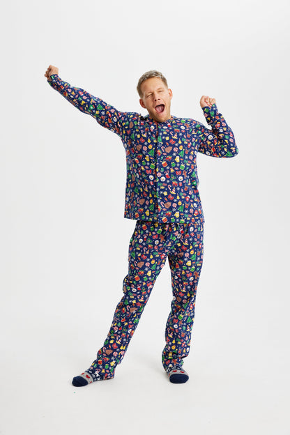 Velina Moda | Crazy Christmas Pajama Flannel Blue Men
