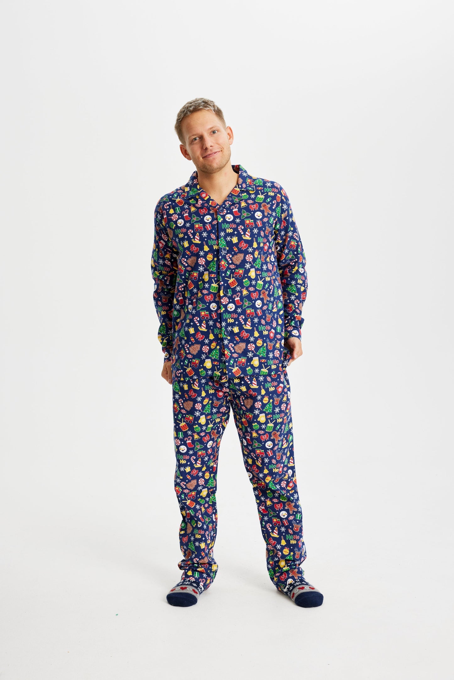 Velina Moda | Crazy Christmas Pajama Flannel Blue Men