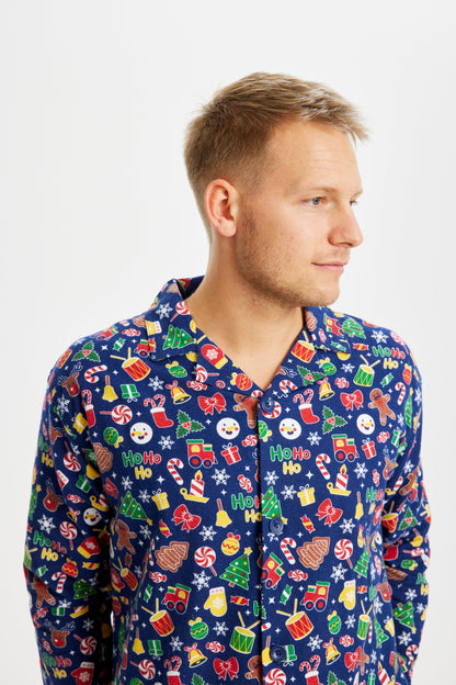 Velina Moda | Crazy Christmas Pajama Flannel Blue Men