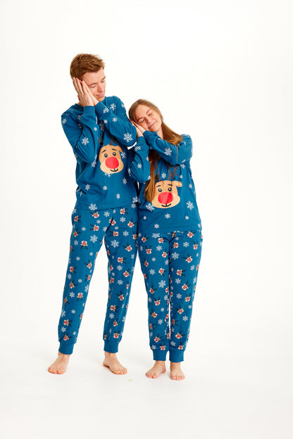 Velina Moda | Rudolf's Christmas Pajamas Blue Women's