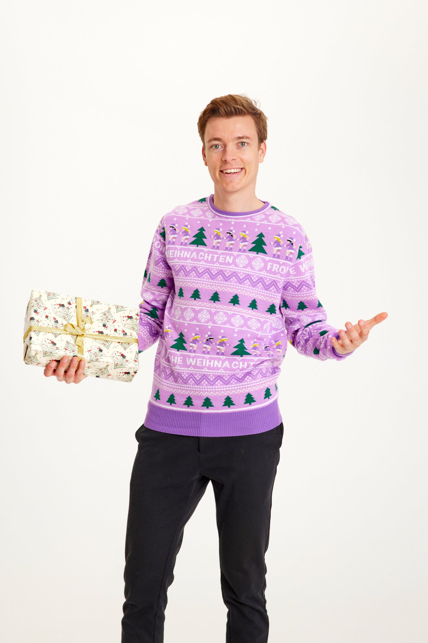 Velina Moda | Merry Christmas Christmas Sweater Purple Men