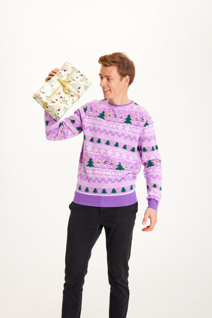 Velina Moda | Merry Christmas Christmas Sweater Purple Men