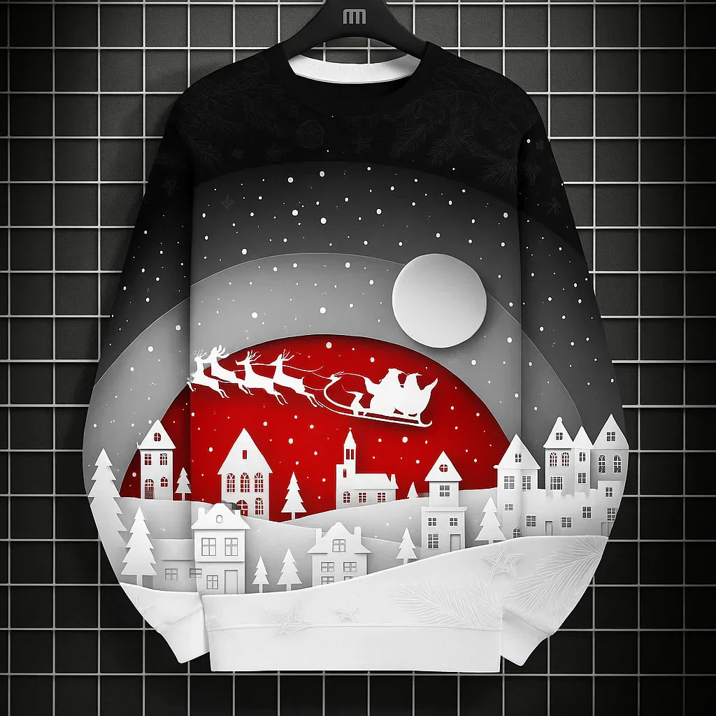 Velina Moda | Men's Sweatshirt - Comfortable, Knitted & With Unique 3D Christmas Print