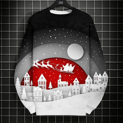 Velina Moda | Men's Sweatshirt - Comfortable, Knitted & With Unique 3D Christmas Print