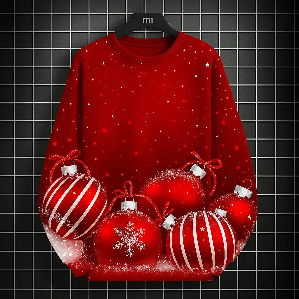 Velina Moda | Men's Sweatshirt - Comfortable, Knitted & With Unique 3D Christmas Print