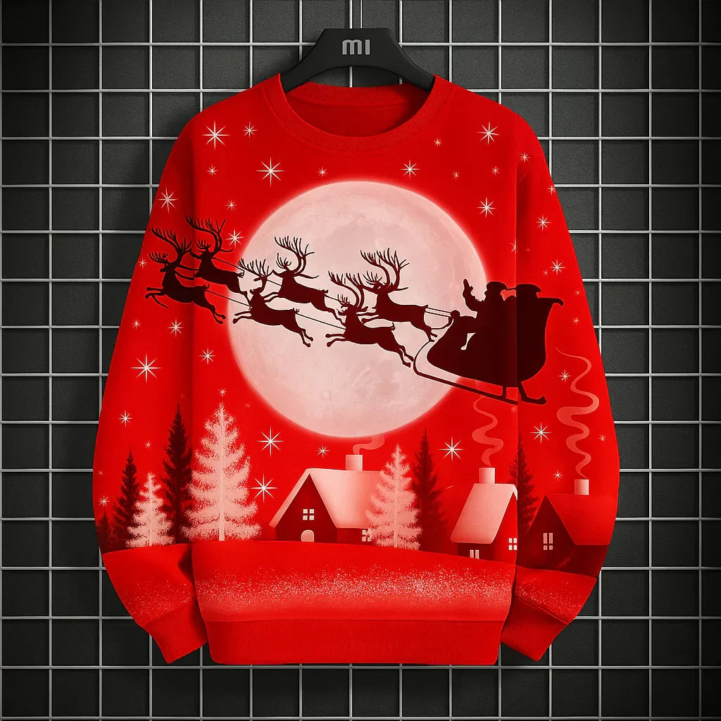 Velina Moda | Men's Sweatshirt - Comfortable, Knitted & With Unique 3D Christmas Print