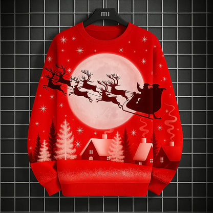 Velina Moda | Men's Sweatshirt - Comfortable, Knitted & With Unique 3D Christmas Print