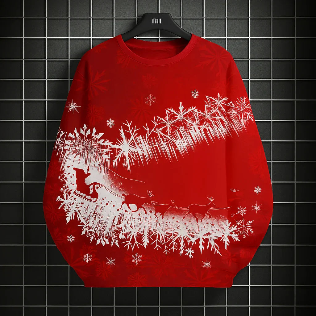 Velina Moda | Men's Sweatshirt - Comfortable, Knitted & With Unique 3D Christmas Print