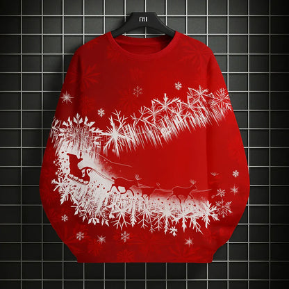 Velina Moda | Men's Sweatshirt - Comfortable, Knitted & With Unique 3D Christmas Print