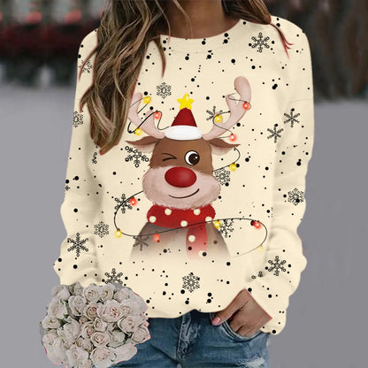 Velina Moda | Christmas Sweater for Women - Soft 3D Reindeer Design & Warm Comfort for the Holidays
