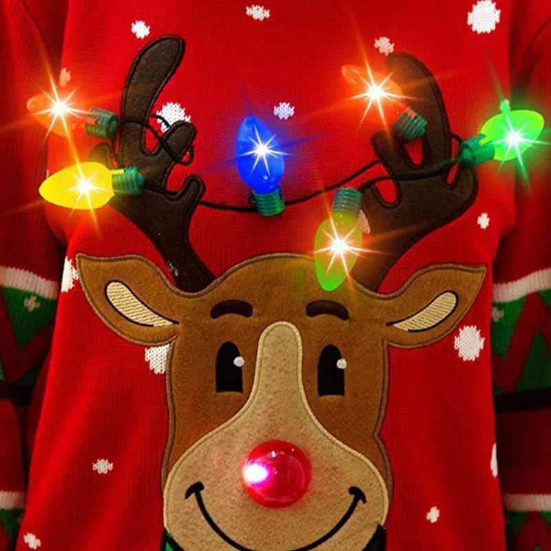 Velina Moda | Christmas sweater with LED lighting - Warm & Stylish women's sweater with reindeer pattern