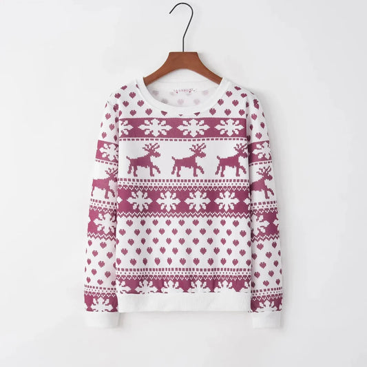 Velina Moda | With Reindeers Ladies Sweater Knitted For Winter