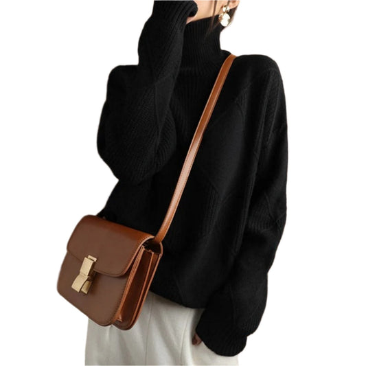 Velina Moda | Women's Turtleneck Sweater - Cotton Autumn/Winter Sweater