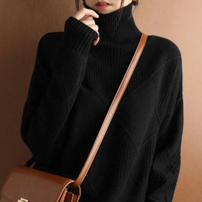Velina Moda | Women's Turtleneck Sweater - Cotton Autumn/Winter Sweater