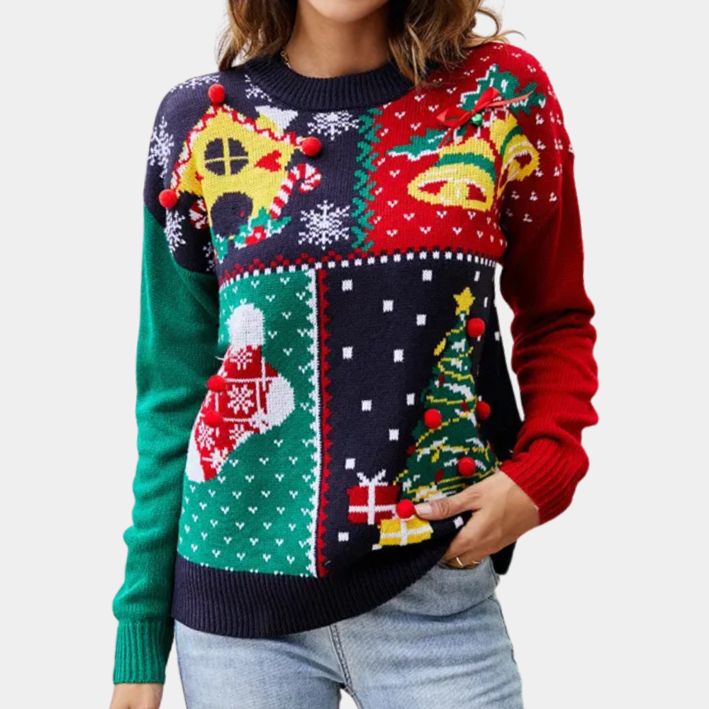 Velina Moda | Christmas Sweater Women Cheerful Knit Christmas Sweater