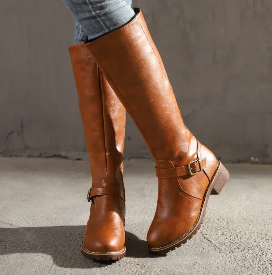 Velina Moda | Women's Shoes with Buckle Block Heeled Shoes