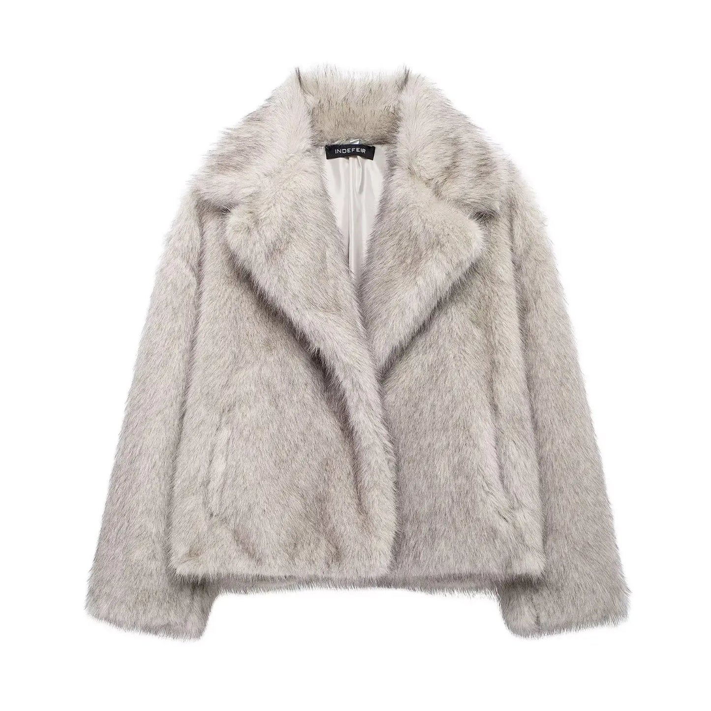 Velina Moda | Vintage - Women's Winter Jacket with Faux Fur and Lapel