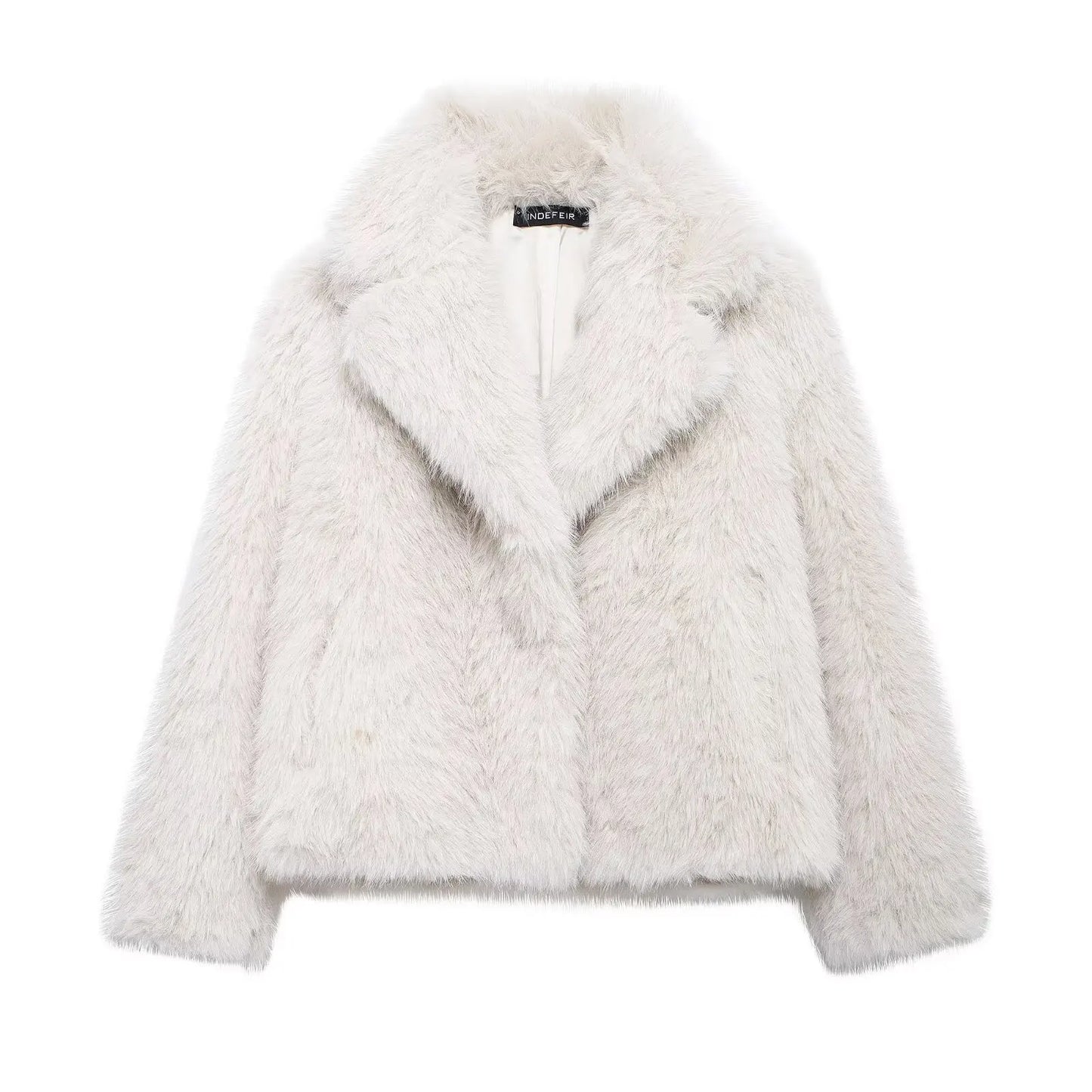 Velina Moda | Vintage - Women's Winter Jacket with Faux Fur and Lapel