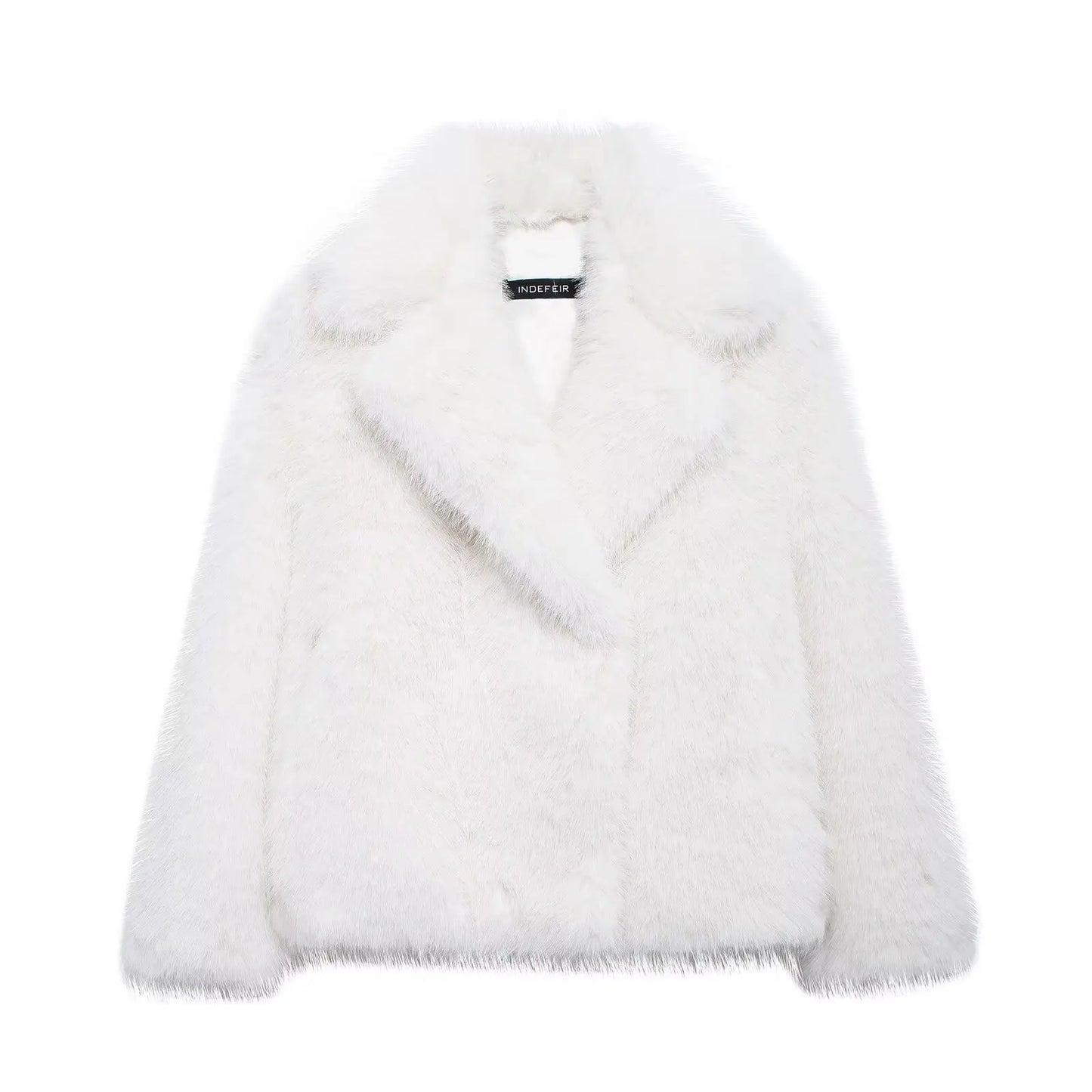 Velina Moda | Vintage - Women's Winter Jacket with Faux Fur and Lapel