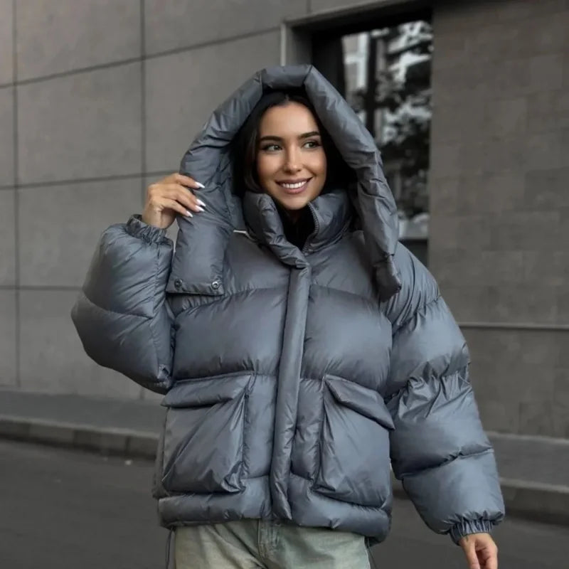 Velina Moda | Hoodie jacket - Comfortable and warm mid-layer jacket with zipper and loose fit