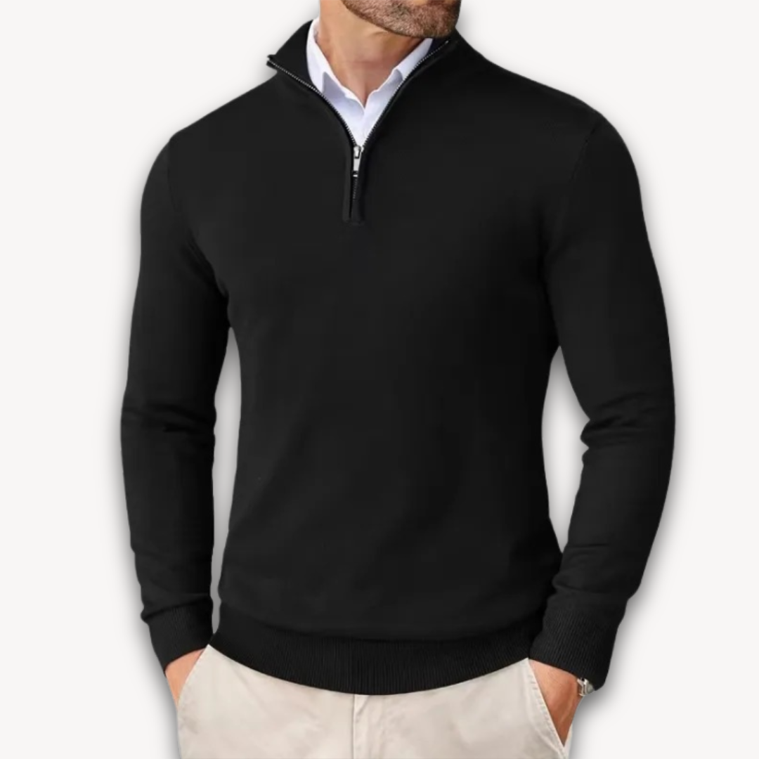 Velina Moda | Cotton Sweater - Men's Quarter-Zip