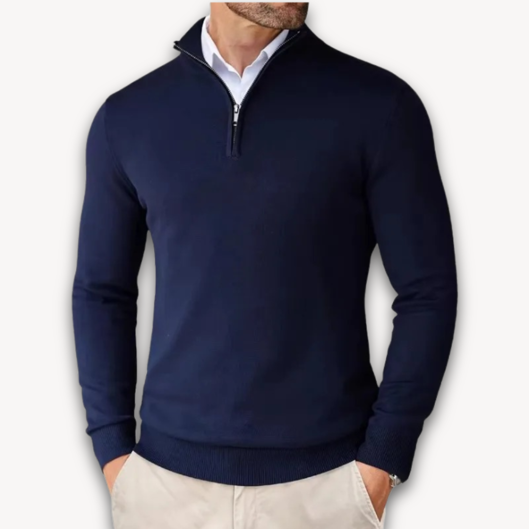 Velina Moda | Cotton Sweater - Men's Quarter-Zip