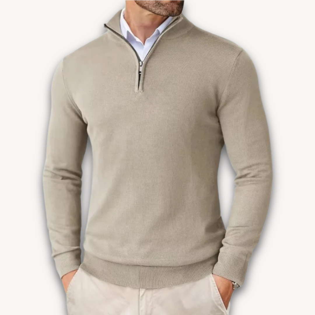 Velina Moda | Cotton Sweater - Men's Quarter-Zip