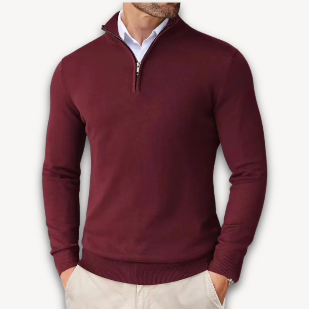 Velina Moda | Cotton Sweater - Men's Quarter-Zip